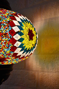 Turkish Table Lamp Large Multicoloured Teal Round Beads Lighting Sydney Grand Bazaar 
