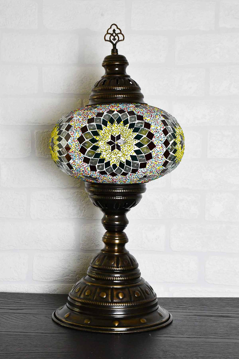 Turkish Table Lamp Large Multicoloured Teal Round Beads Lighting Sydney Grand Bazaar 