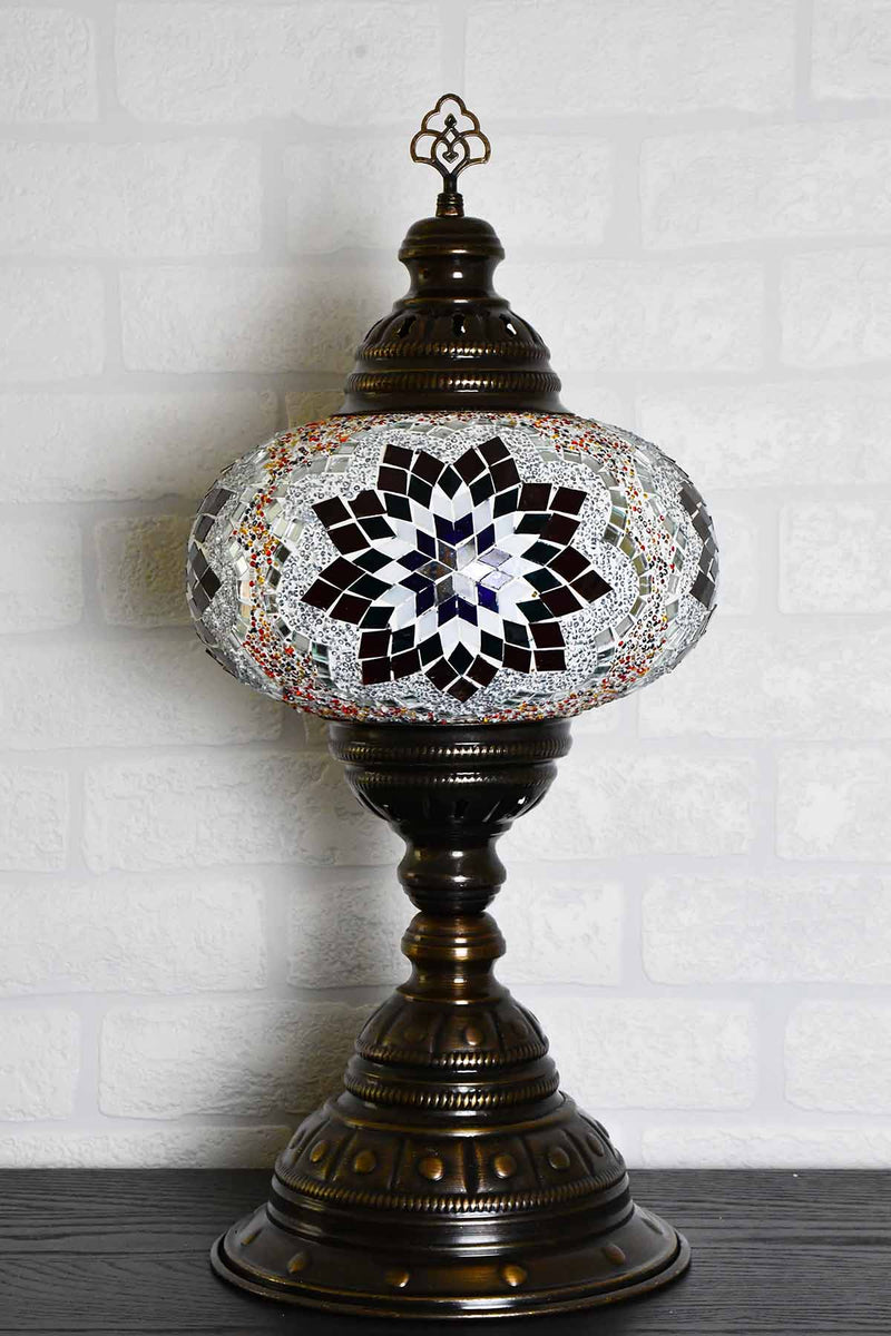 Turkish Table Lamp Large Multicoloured Teal Star Beads Lighting Sydney Grand Bazaar 