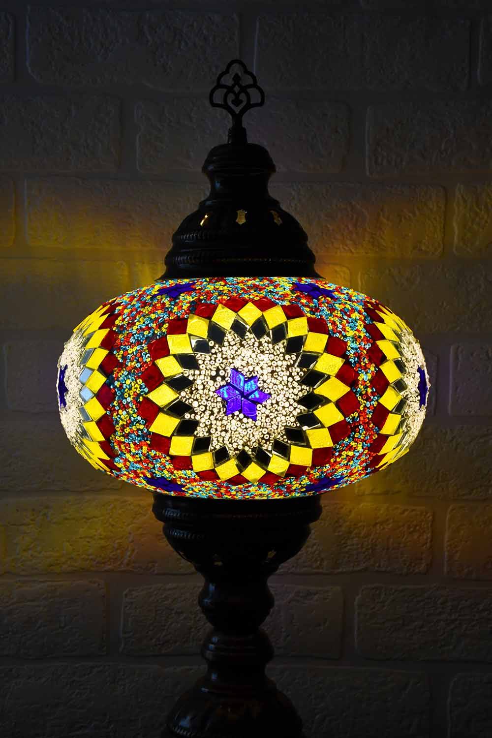 Turkish Table Lamp Large Multicoloured White Beads Lighting Sydney Grand Bazaar 