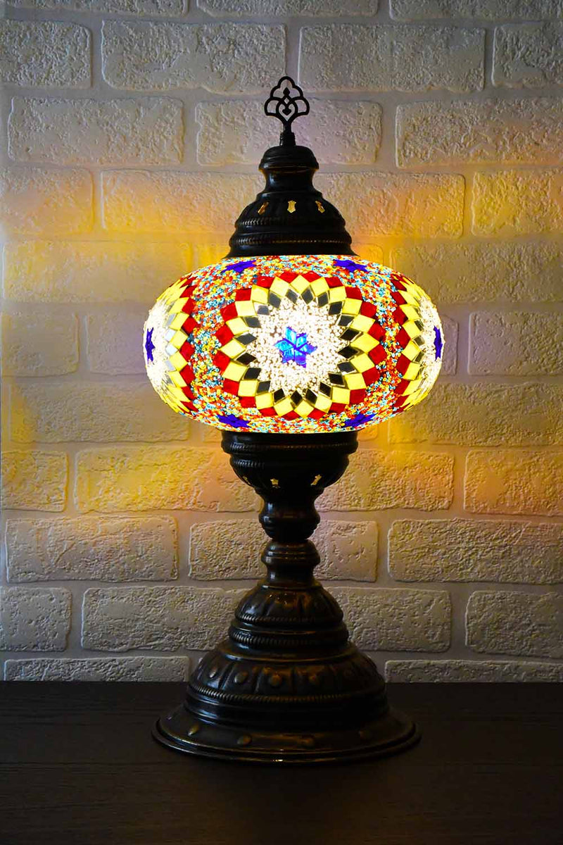 Turkish Table Lamp Large Multicoloured White Beads Lighting Sydney Grand Bazaar 