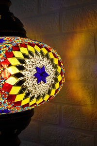 Turkish Table Lamp Large Multicoloured White Beads Lighting Sydney Grand Bazaar 