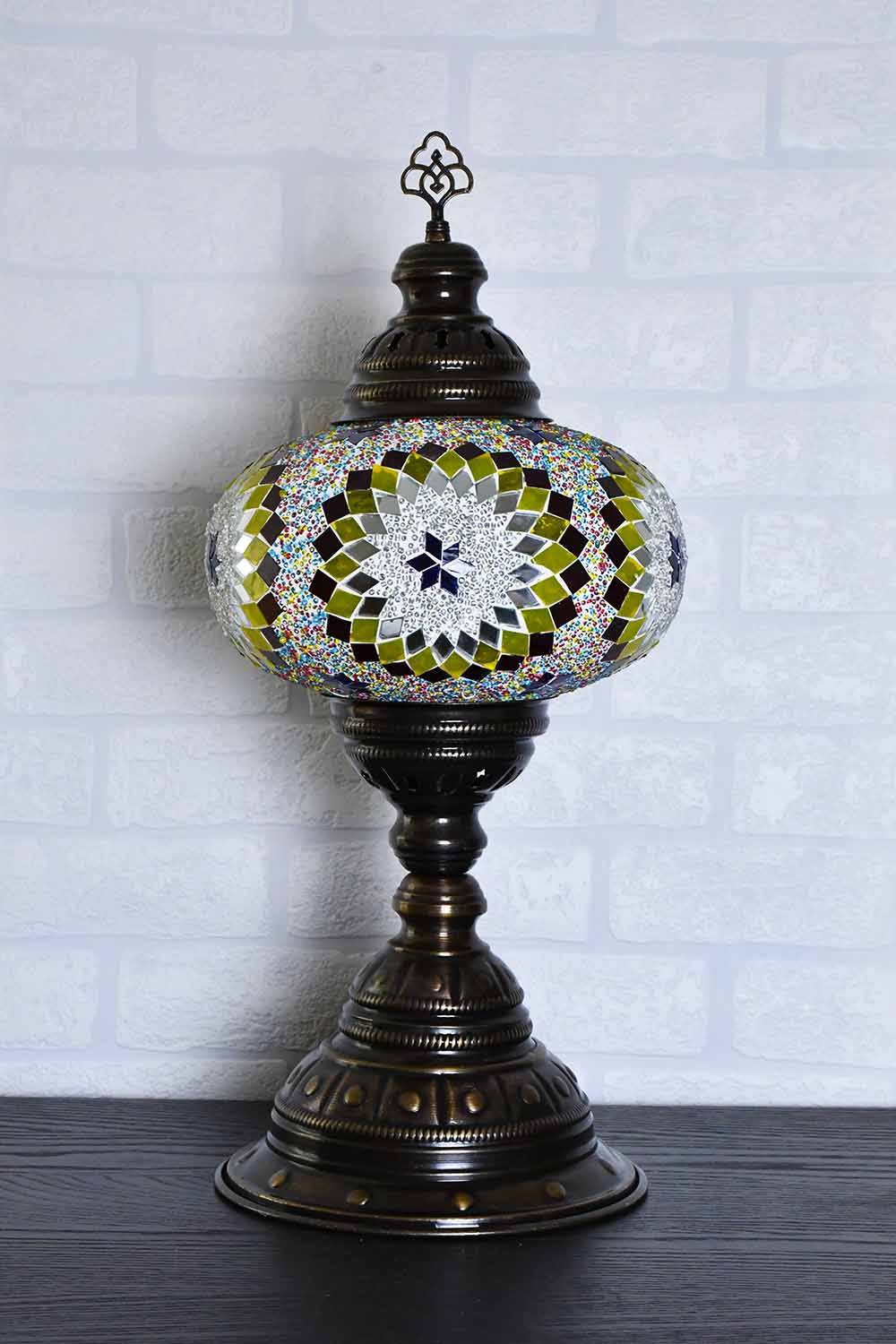 Turkish Table Lamp Large Multicoloured White Beads Lighting Sydney Grand Bazaar 