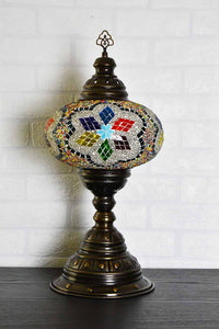 Turkish Table Lamp Large Multicoloured White Beads Star Lighting Sydney Grand Bazaar 