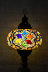 Turkish Table Lamp Large Multicoloured White Beads Star Lighting Sydney Grand Bazaar 