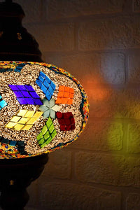 Turkish Table Lamp Large Multicoloured White Beads Star Lighting Sydney Grand Bazaar 