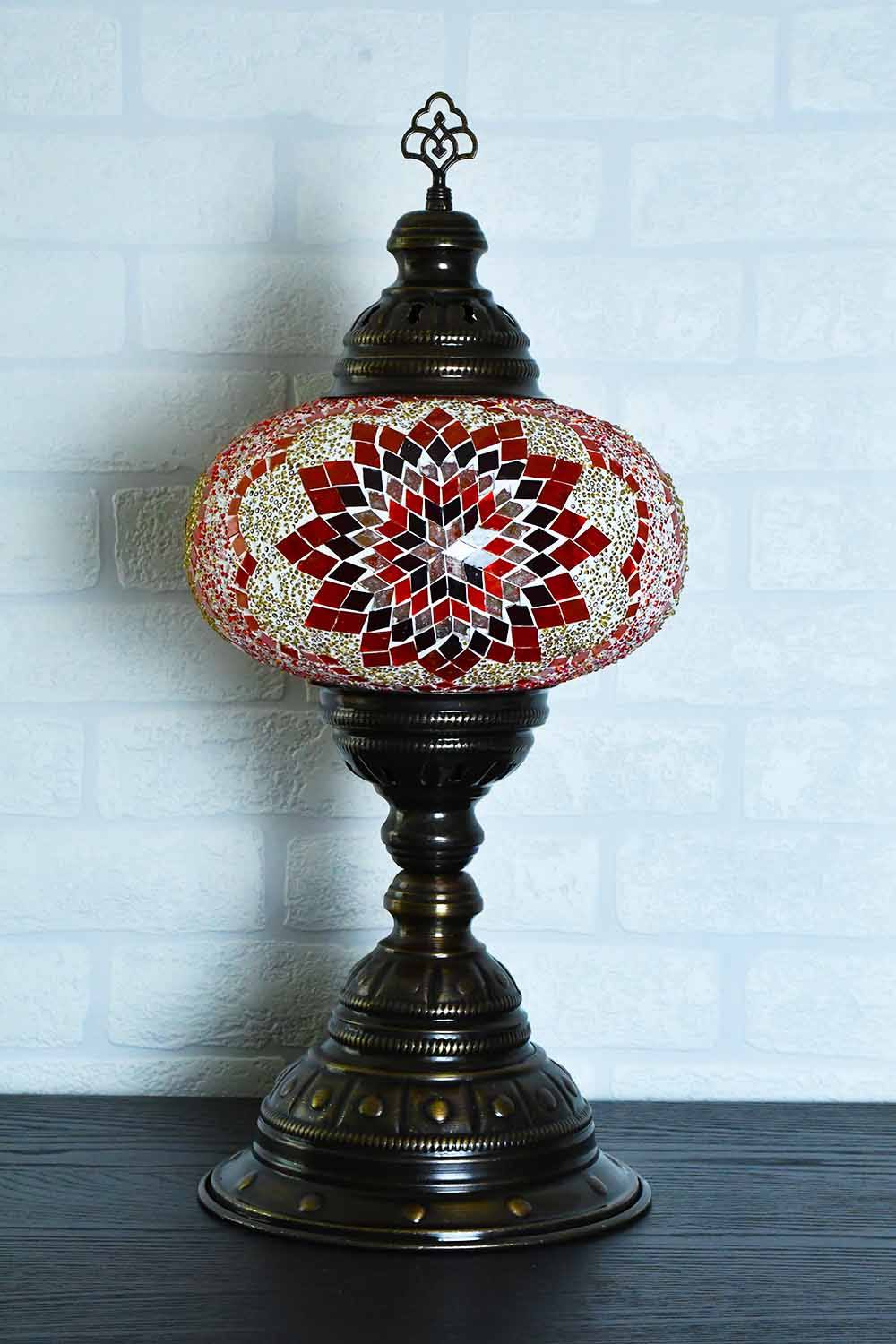 Turkish Table Lamp Large Orange Yellow Star Beads Lighting Sydney Grand Bazaar 