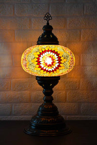 Turkish Table Lamp Large Orange Yellow Star Beads Lighting Sydney Grand Bazaar 