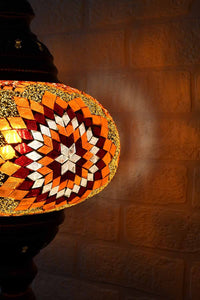 Turkish Table Lamp Large Orange Yellow Star Beads Lighting Sydney Grand Bazaar 