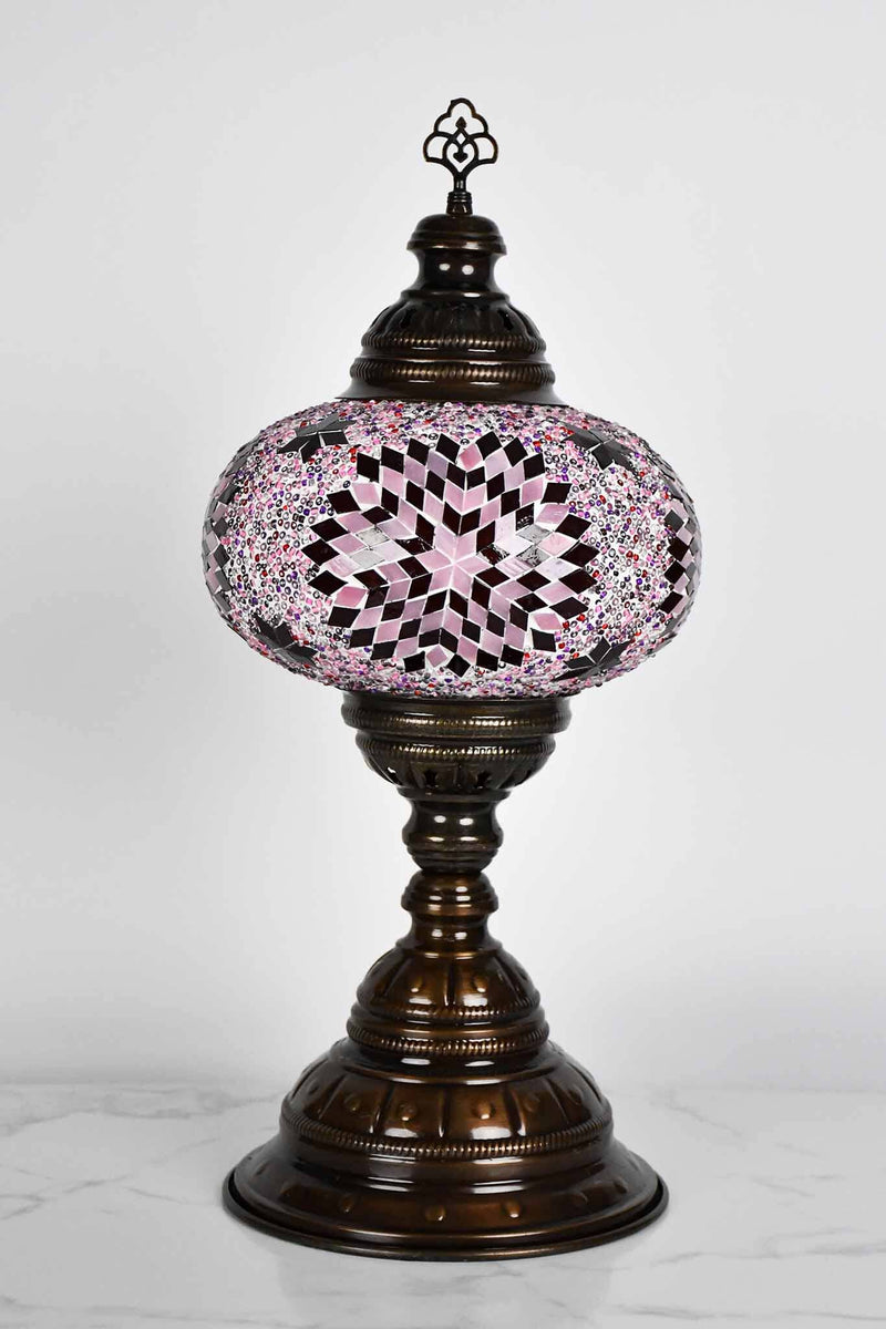 Turkish Table Lamp Large Purple Pink Star Beads Lighting Sydney Grand Bazaar 