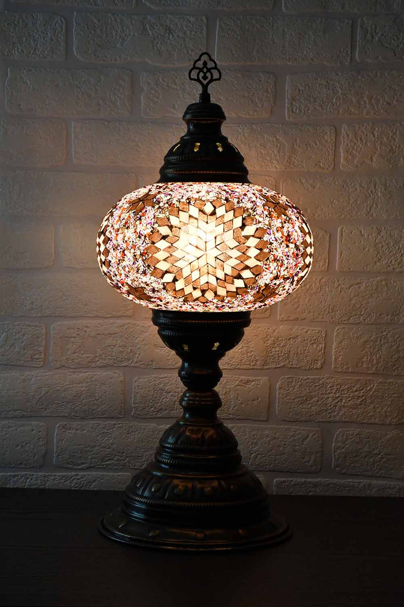 Turkish Table Lamp Large Purple Pink Star Beads Lighting Sydney Grand Bazaar 