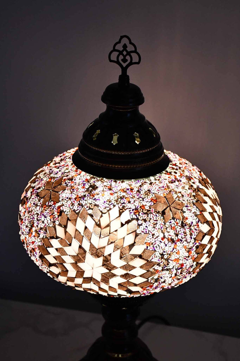 Turkish Table Lamp Large Purple Pink Star Beads Lighting Sydney Grand Bazaar 