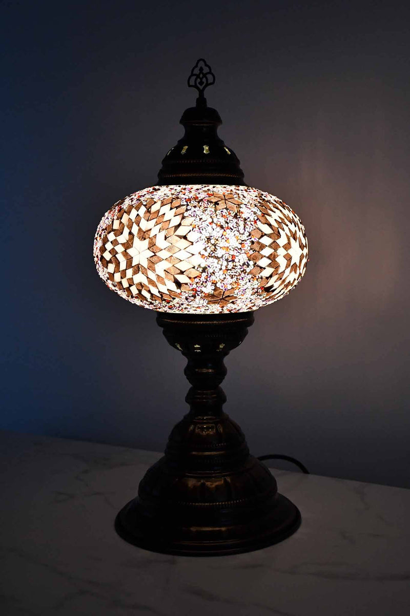 Turkish Table Lamp Large Purple Pink Star Beads Lighting Sydney Grand Bazaar 