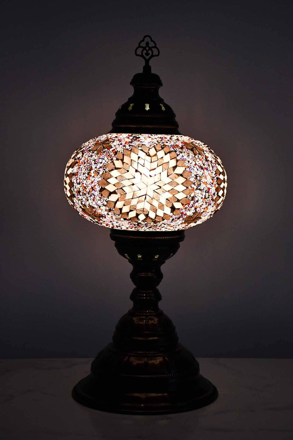 Turkish Table Lamp Large Purple Pink Star Beads Lighting Sydney Grand Bazaar 