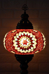 Turkish Table Lamp Large Red Clear Star Beads Lighting Sydney Grand Bazaar 