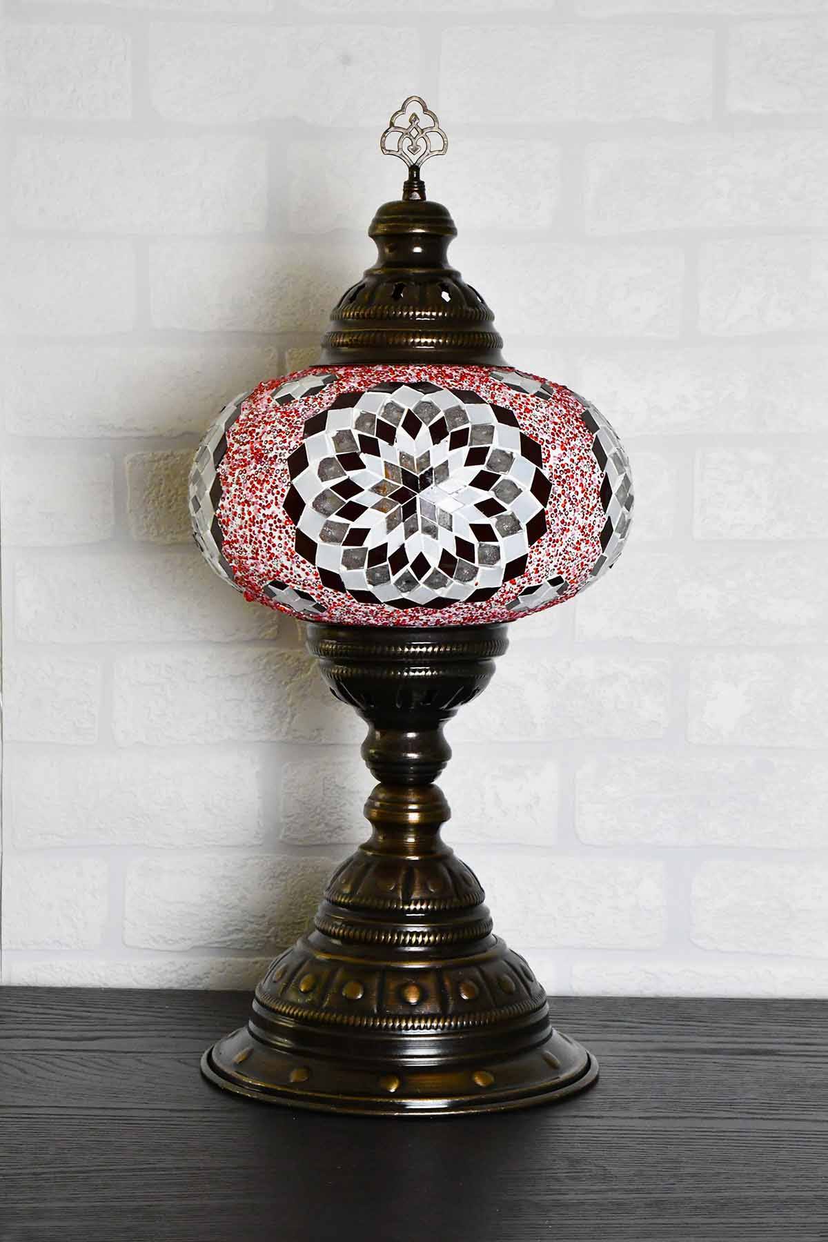 Turkish Table Lamp Large Red Clear Star Beads Lighting Sydney Grand Bazaar 