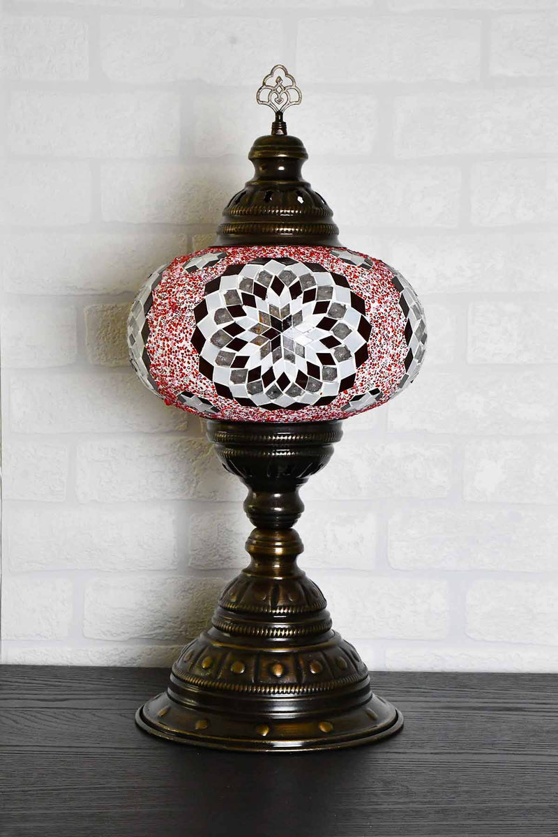 Turkish Table Lamp Large Red Clear Star Beads Lighting Sydney Grand Bazaar 