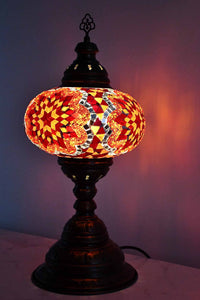 Turkish Table Lamp Large Red Orange Mosaic Star Lighting Sydney Grand Bazaar 