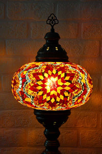 Turkish Table Lamp Large Red Orange Mosaic Star Lighting Sydney Grand Bazaar 