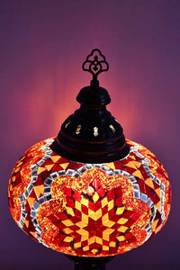 Turkish Table Lamp Large Red Orange Mosaic Star Lighting Sydney Grand Bazaar 