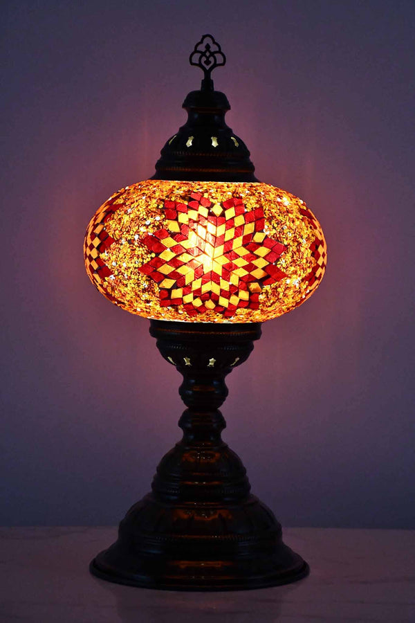 Turkish Table Lamp Large Red Orange Star Lighting Sydney Grand Bazaar 