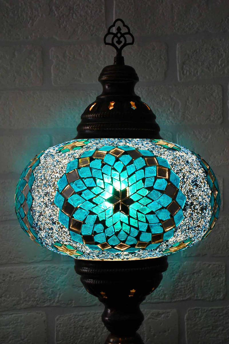 Turkish Table Lamp Large Turquoise Star Lighting Sydney Grand Bazaar 