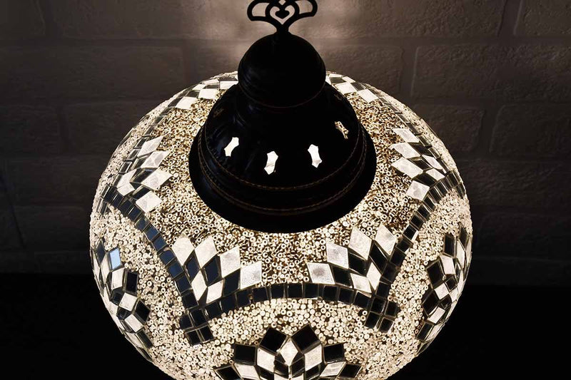 Turkish Table Lamp Large White Star Beads Lighting Sydney Grand Bazaar 