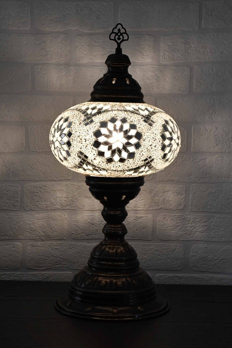 Turkish Table Lamp Large White Star Beads Lighting Sydney Grand Bazaar 