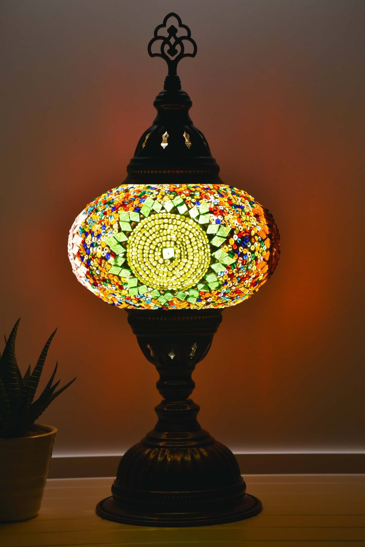 Turkish Table Lamp Multicoloured Mix Circle Beads Lighting Sydney Grand Bazaar 