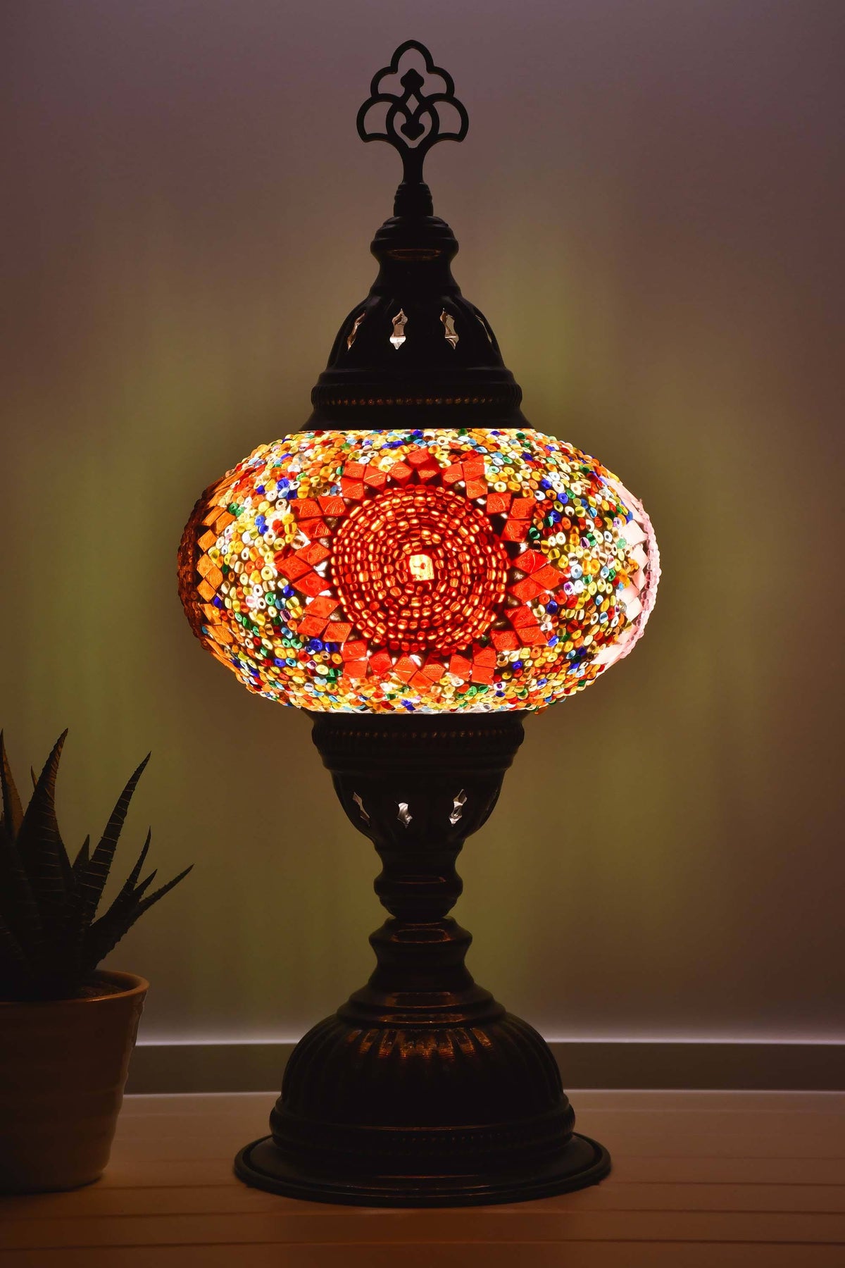 Turkish Table Lamp Multicoloured Mix Circle Beads Lighting Sydney Grand Bazaar 