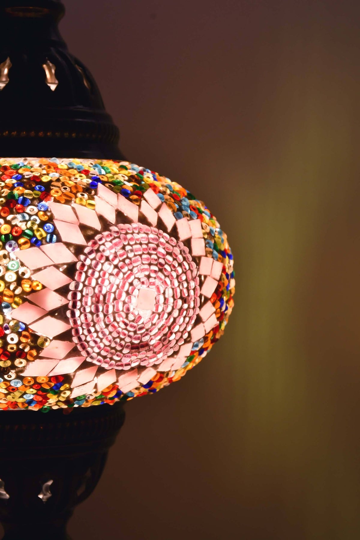 Turkish Table Lamp Multicoloured Mix Circle Beads Lighting Sydney Grand Bazaar 