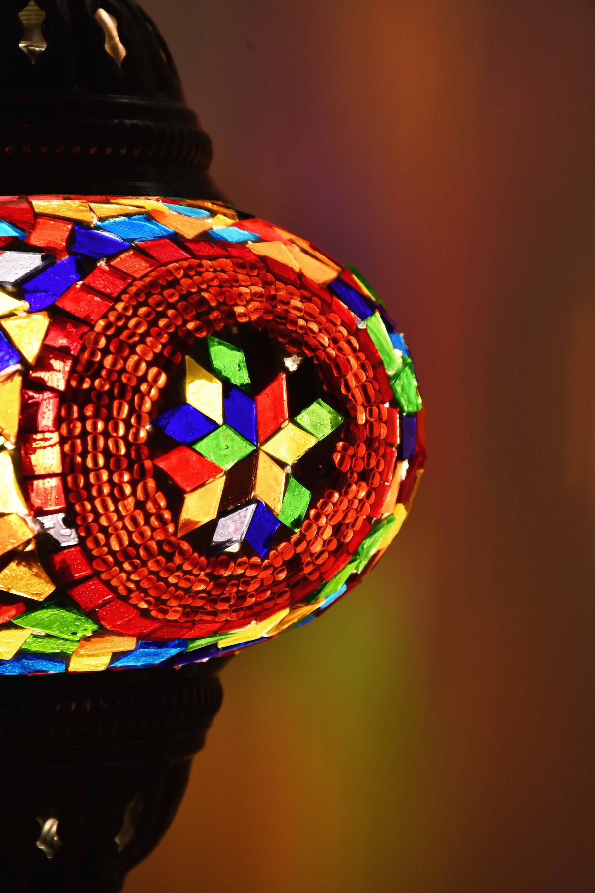 Turkish Table Lamp Multicoloured Mosaic Red Circle Lighting Sydney Grand Bazaar 