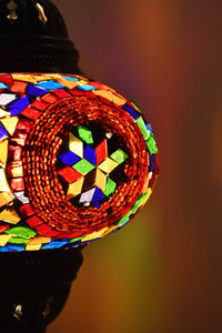 Turkish Table Lamp Multicoloured Mosaic Red Circle Lighting Sydney Grand Bazaar 