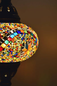 Turkish Table Lamp Multicoloured Round Star Beads Lighting Sydney Grand Bazaar 