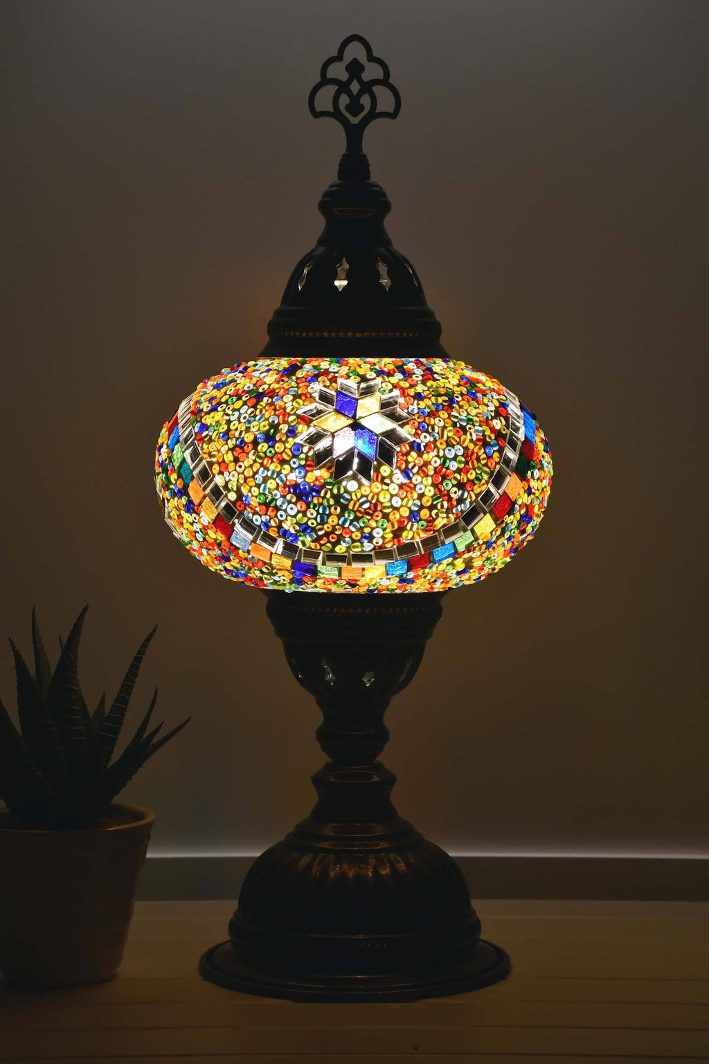 Turkish Table Lamp Multicoloured Round Star Beads Lighting Sydney Grand Bazaar 