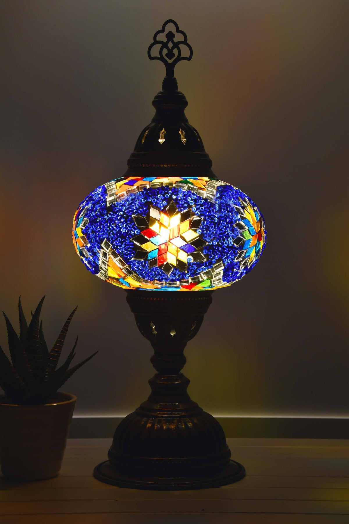 Turkish Table Lamp New Multicoloured Blue Diamond Lighting Sydney Grand Bazaar 