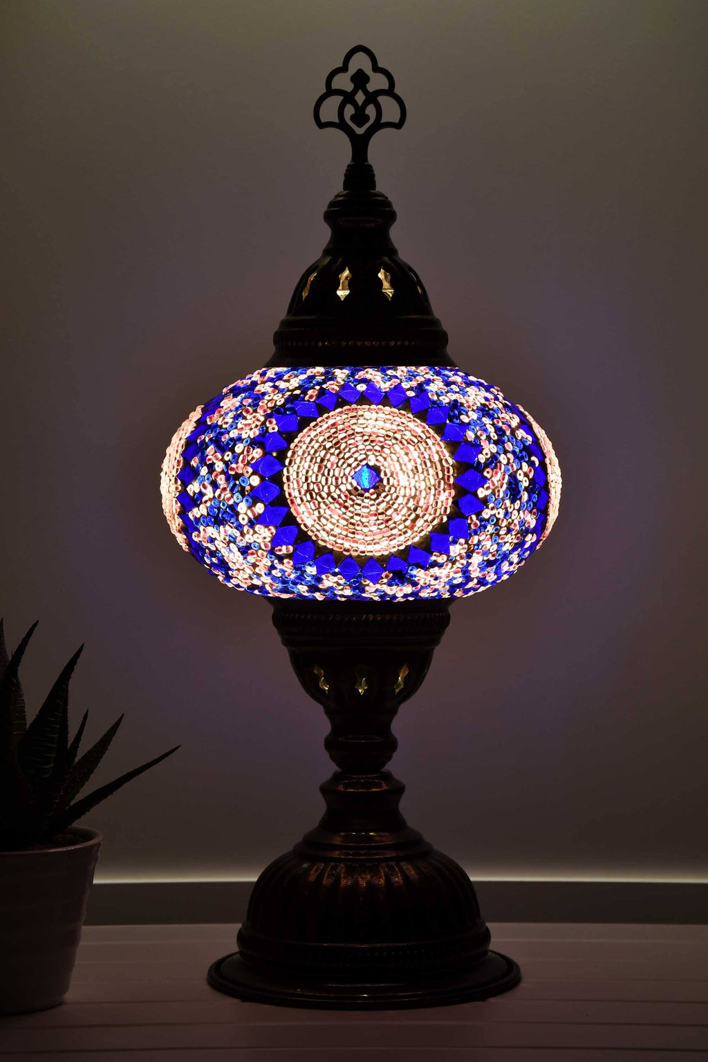 Turkish Table Lamp Pink Blue Circle Beads Lighting Sydney Grand Bazaar 