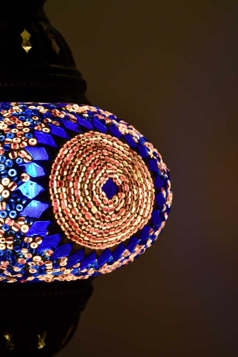 Turkish Table Lamp Pink Blue Circle Beads Lighting Sydney Grand Bazaar 