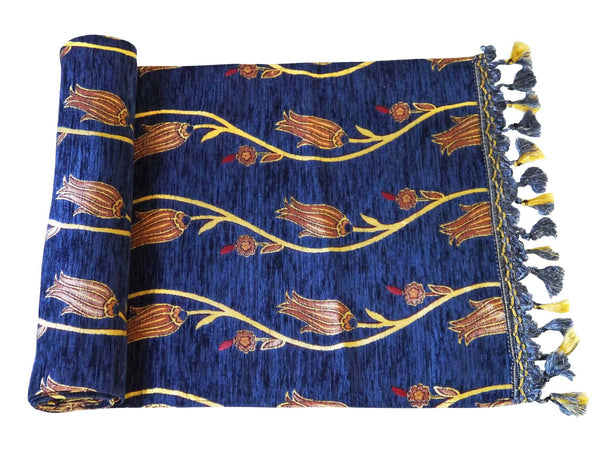 Turkish Table Runner Tulip Collection Blue Textile Sydney Grand Bazaar 