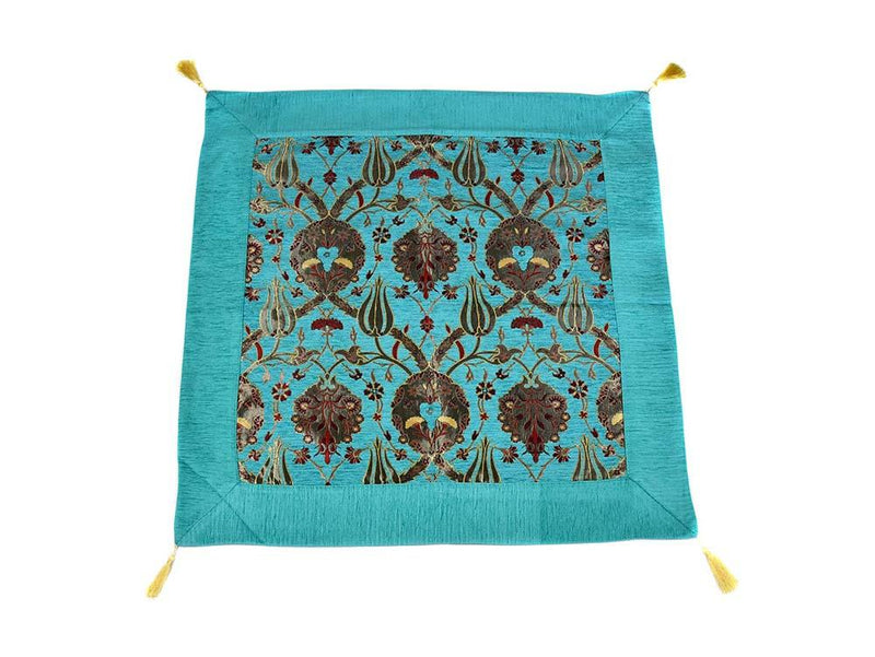 Turkish Tablecloth Flower, Turquoise Textile Sydney Grand Bazaar 90cm x 90cm 