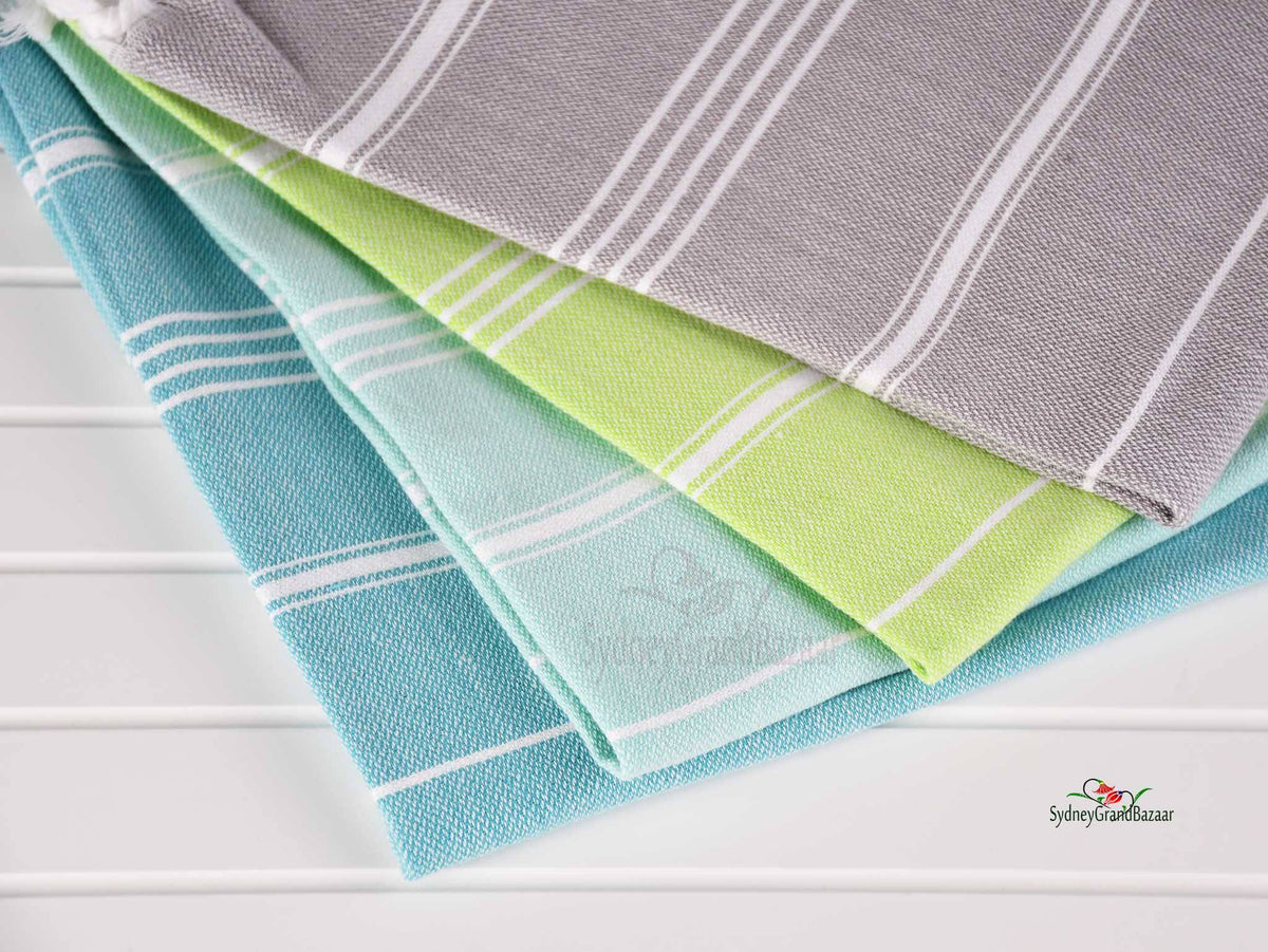 Turkish Tea Towel Classic Striped Set of 4 Collection 5 Turkish Towel Sydney Grand Bazaar 