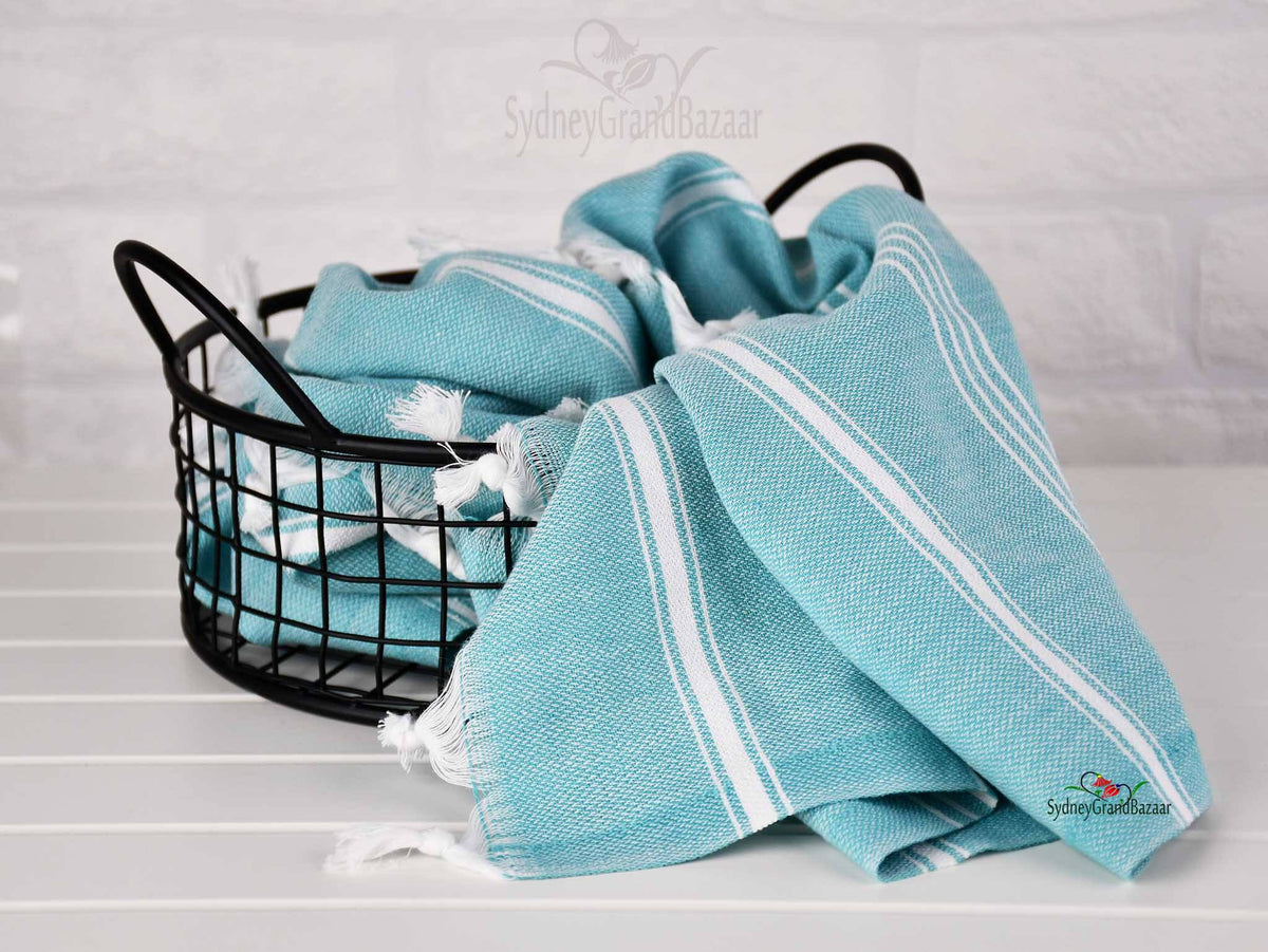 Turkish Tea Towel Classic Striped Set of 4 Collection 5 Turkish Towel Sydney Grand Bazaar 