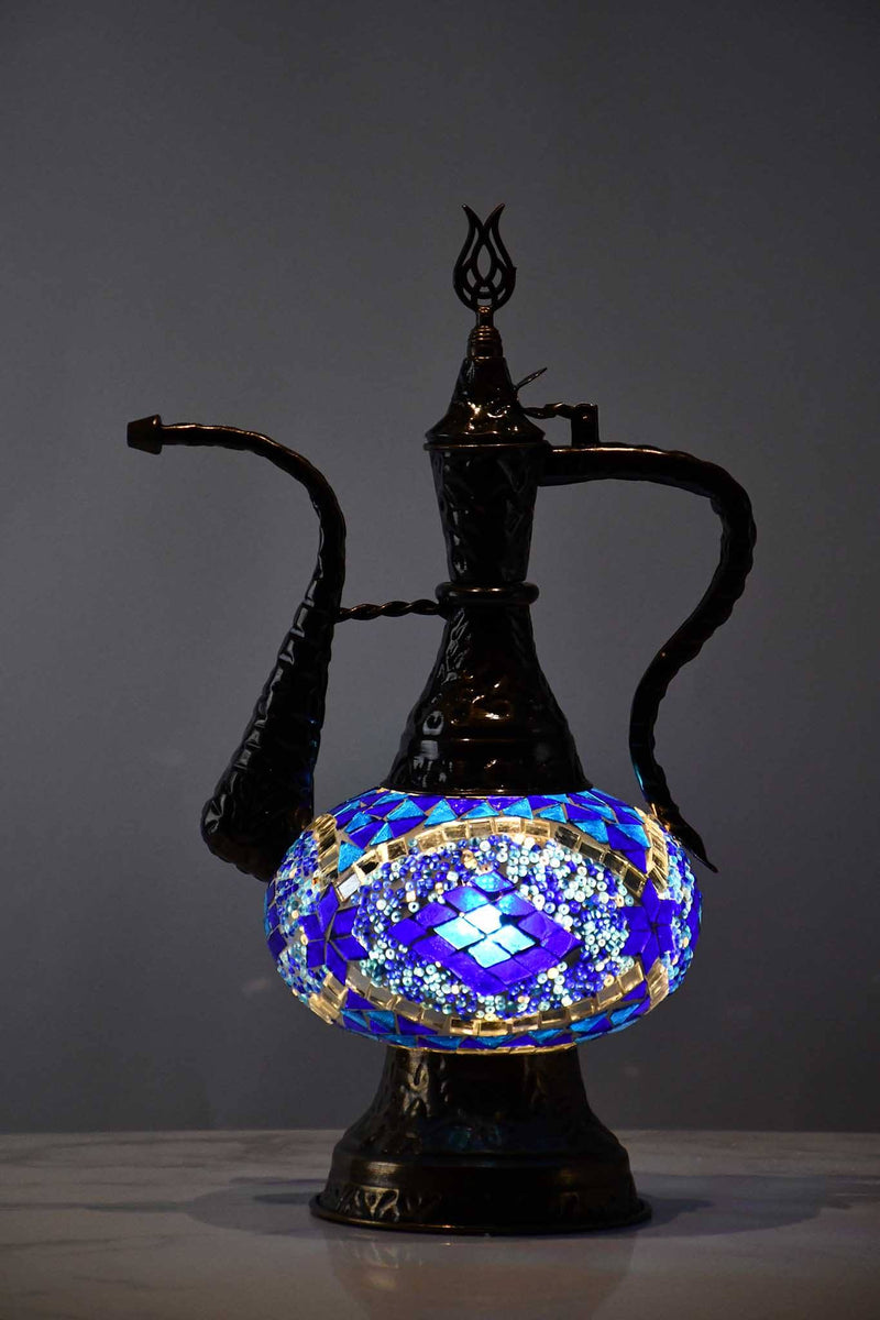 Turkish Teapot Mosaic Lamp Arch Design Blue Lighting Sydney Grand Bazaar 
