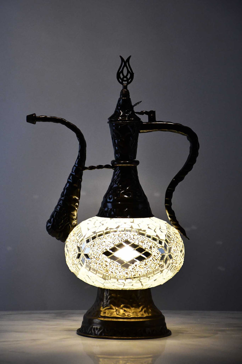 Turkish Teapot Mosaic Lamp Arch Design Clear White Lighting Sydney Grand Bazaar 