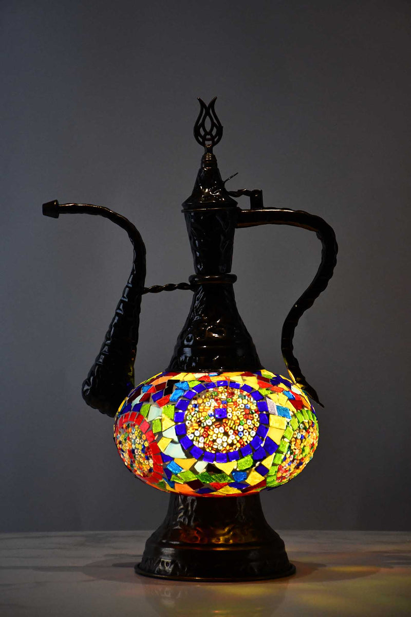 Turkish Teapot Mosaic Lamp Multi Circle Design 2 Lighting Sydney Grand Bazaar 