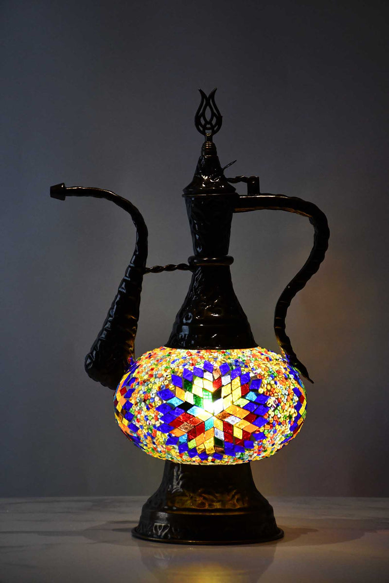 Turkish Teapot Mosaic Lamp Star Beads Design 1 Colourful Lighting Sydney Grand Bazaar 
