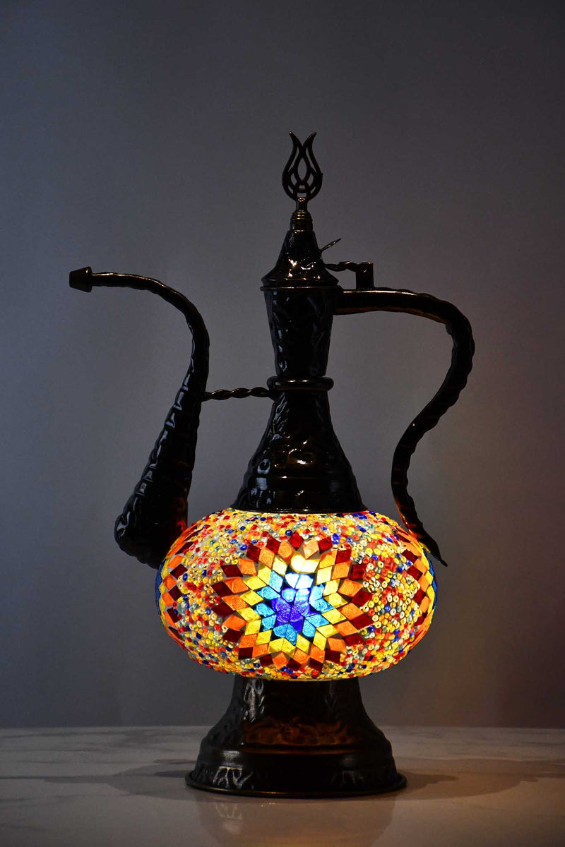 Turkish Teapot Mosaic Lamp Star Beads Design 1 Rainbow Lighting Sydney Grand Bazaar 