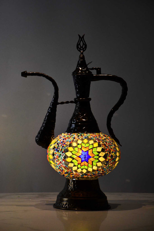 Turkish Teapot Mosaic Lamp Star Beads Design 2 Colourful Lighting Sydney Grand Bazaar 