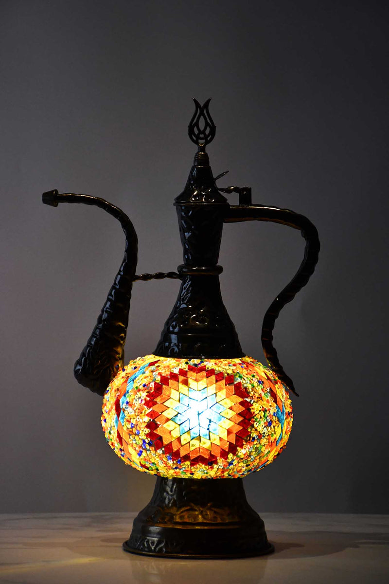 Turkish Teapot Mosaic Lamp Star Beads Design 2 Rainbow Lighting Sydney Grand Bazaar 
