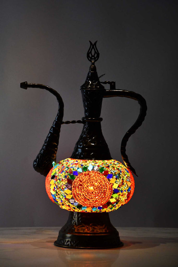Turkish Teapot Mosaic Lamp Star Beads Design Circle Red Lighting Sydney Grand Bazaar 